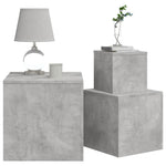 ZNTS Side Tables 3 pcs Concrete Grey Engineered Wood 808589