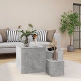 ZNTS Side Tables 3 pcs Concrete Grey Engineered Wood 808589