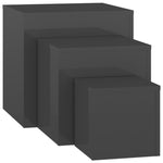 ZNTS Side Tables 3 pcs High Gloss Grey Engineered Wood 808593