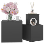 ZNTS Side Tables 3 pcs High Gloss Grey Engineered Wood 808593