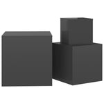 ZNTS Side Tables 3 pcs High Gloss Grey Engineered Wood 808593