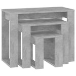 ZNTS Nesting Tables 3 pcs Concrete Grey Engineered Wood 808607