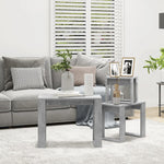 ZNTS Nesting Tables 3 pcs Concrete Grey Engineered Wood 808607