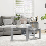 ZNTS Nesting Tables 3 pcs Concrete Grey Engineered Wood 808607
