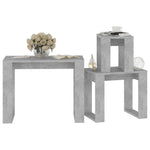 ZNTS Nesting Tables 3 pcs Concrete Grey Engineered Wood 808607