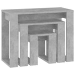 ZNTS Nesting Tables 3 pcs Concrete Grey Engineered Wood 808607