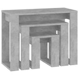ZNTS Nesting Tables 3 pcs Concrete Grey Engineered Wood 808607