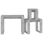 ZNTS Nesting Tables 3 pcs Concrete Grey Engineered Wood 808607