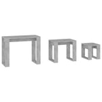 ZNTS Nesting Tables 3 pcs Concrete Grey Engineered Wood 808607