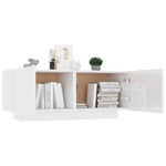ZNTS Bedside Cabinet High Gloss White 100x35x40 cm Engineered Wood 3082771