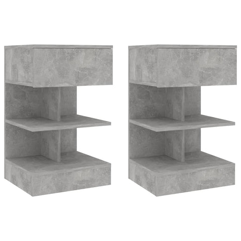 ZNTS Bedside Cabinets 2 pcs Concrete Grey 40x35x65 cm 808657