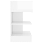 ZNTS Bedside Cabinet High Gloss White 40x35x65 cm Engineered Wood 808660