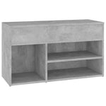 ZNTS Shoe Bench Concrete Grey 80x30x45 cm Engineered Wood 808751