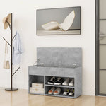 ZNTS Shoe Bench Concrete Grey 80x30x45 cm Engineered Wood 808751