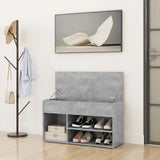 ZNTS Shoe Bench Concrete Grey 80x30x45 cm Engineered Wood 808751