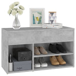 ZNTS Shoe Bench Concrete Grey 80x30x45 cm Engineered Wood 808751