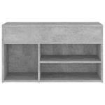 ZNTS Shoe Bench Concrete Grey 80x30x45 cm Engineered Wood 808751