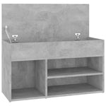 ZNTS Shoe Bench Concrete Grey 80x30x45 cm Engineered Wood 808751