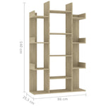 ZNTS Book Cabinet Sonoma Oak 86x25.5x140 cm Engineered Wood 808903