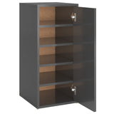 ZNTS Shoe Cabinet High Gloss Grey 32x35x70 cm Chipboard 808970