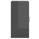 ZNTS Shoe Cabinet High Gloss Grey 32x35x70 cm Chipboard 808970