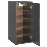ZNTS Shoe Cabinet High Gloss Grey 32x35x70 cm Chipboard 808970