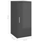 ZNTS Shoe Cabinet High Gloss Grey 32x35x70 cm Chipboard 808970