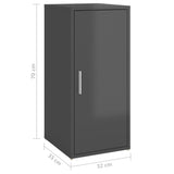 ZNTS Shoe Cabinet High Gloss Grey 32x35x70 cm Chipboard 808970