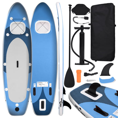 ZNTS Inflatable Stand Up Paddle Board Set Sea Blue 300x76x10 cm 93381