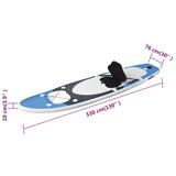 ZNTS Inflatable Stand Up Paddle Board Set Sea Blue 330x76x10 cm 93385