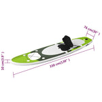 ZNTS Inflatable Stand Up Paddle Board Set Green 330x76x10 cm 93387