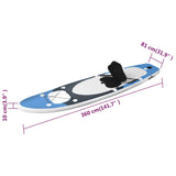 ZNTS Inflatable Stand Up Paddle Board Set Sea Blue 360x81x10 cm 93389