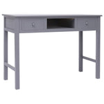 ZNTS Desk Grey 108x45x76 cm Solid Wood Paulownia 338536