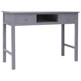 ZNTS Desk Grey 108x45x76 cm Solid Wood Paulownia 338536