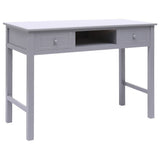 ZNTS Desk Grey 108x45x76 cm Solid Wood Paulownia 338536