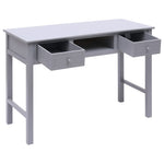 ZNTS Desk Grey 108x45x76 cm Solid Wood Paulownia 338536