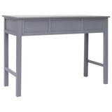 ZNTS Desk Grey 108x45x76 cm Solid Wood Paulownia 338536