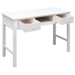 ZNTS Desk White 108x45x76 cm Solid Wood Paulownia 338537
