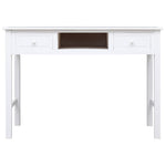 ZNTS Desk White 108x45x76 cm Solid Wood Paulownia 338537