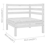 ZNTS Garden Corner Sofa White Solid Wood Pine 806568