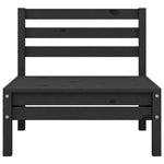 ZNTS Garden Middle Sofa Black Solid Wood Pine 806576