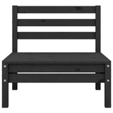 ZNTS Garden Middle Sofa Black Solid Wood Pine 806576