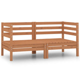 ZNTS Garden Corner Sofas 2 pcs Honey Brown Solid Pinewood 806585