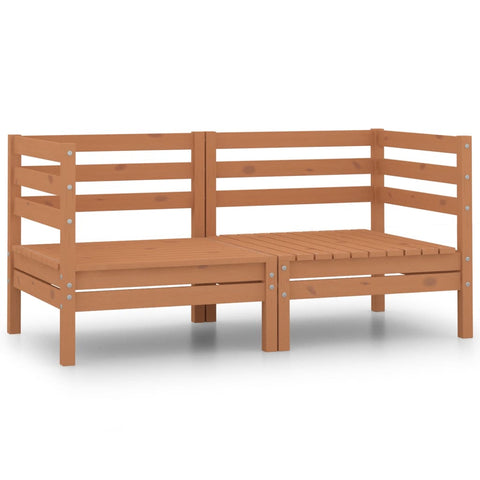 ZNTS Garden Corner Sofas 2 pcs Honey Brown Solid Pinewood 806585