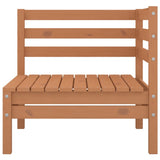 ZNTS Garden Corner Sofas 2 pcs Honey Brown Solid Pinewood 806585