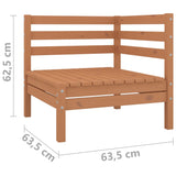ZNTS Garden Corner Sofas 2 pcs Honey Brown Solid Pinewood 806585
