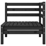 ZNTS Garden Corner Sofas 2 pcs Black Solid Pinewood 806586