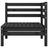 ZNTS Garden Corner Sofas 2 pcs Black Solid Pinewood 806586