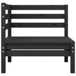 ZNTS Garden Corner Sofas 2 pcs Black Solid Pinewood 806586