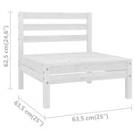 ZNTS Garden Middle Sofas 2 pcs White Solid Pinewood 806588